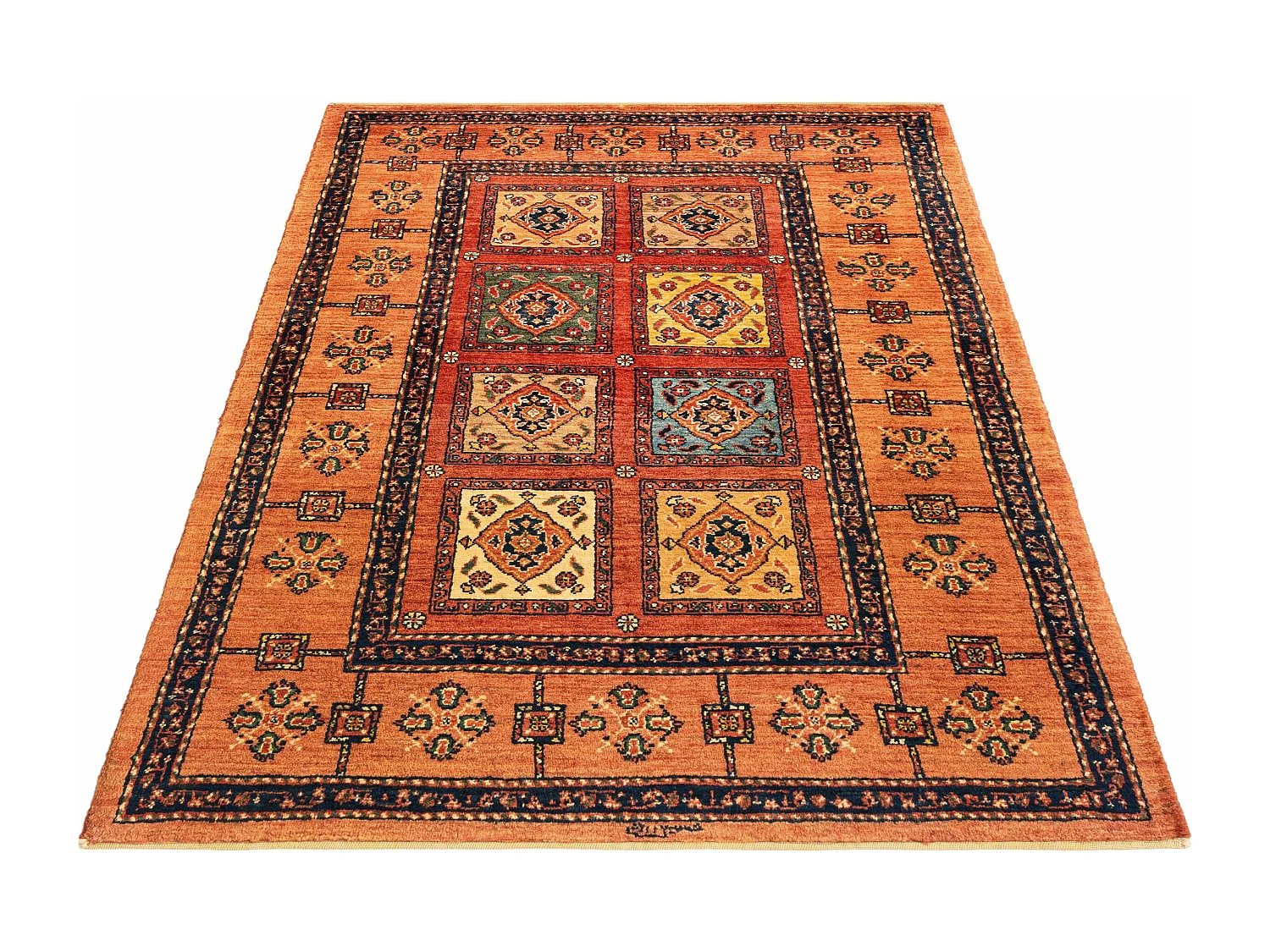 Tapis de laine 103x177 orange Kashkuli