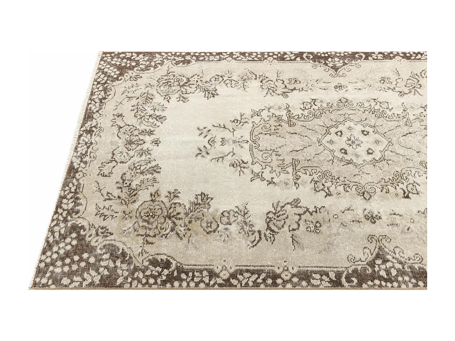 Wollteppich 112x206 Braun Ultra Vintage