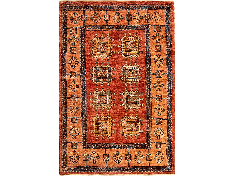 Tapis de laine 108x161 orange Kashkuli
