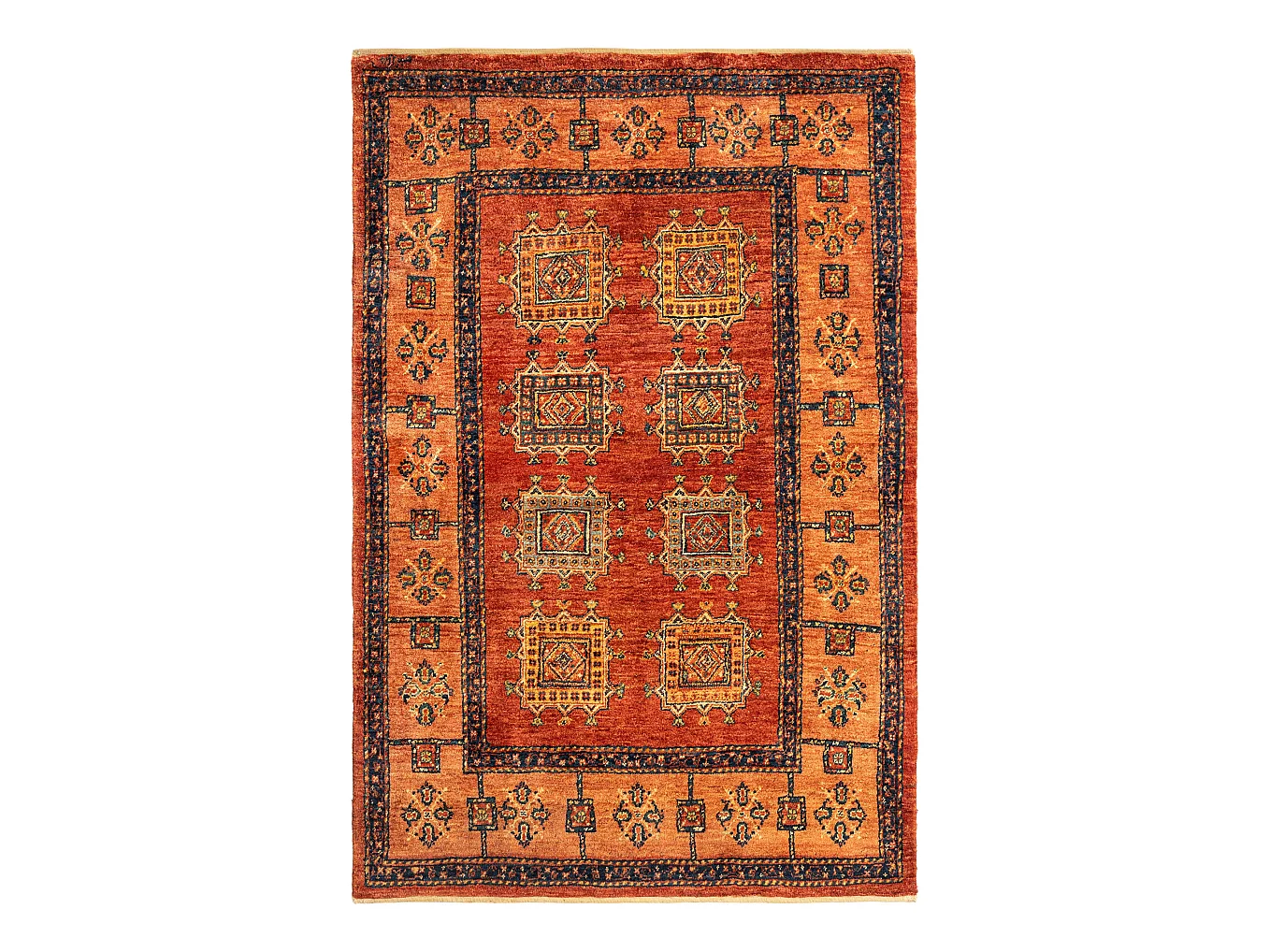Tapis de laine 108x161 orange Kashkuli