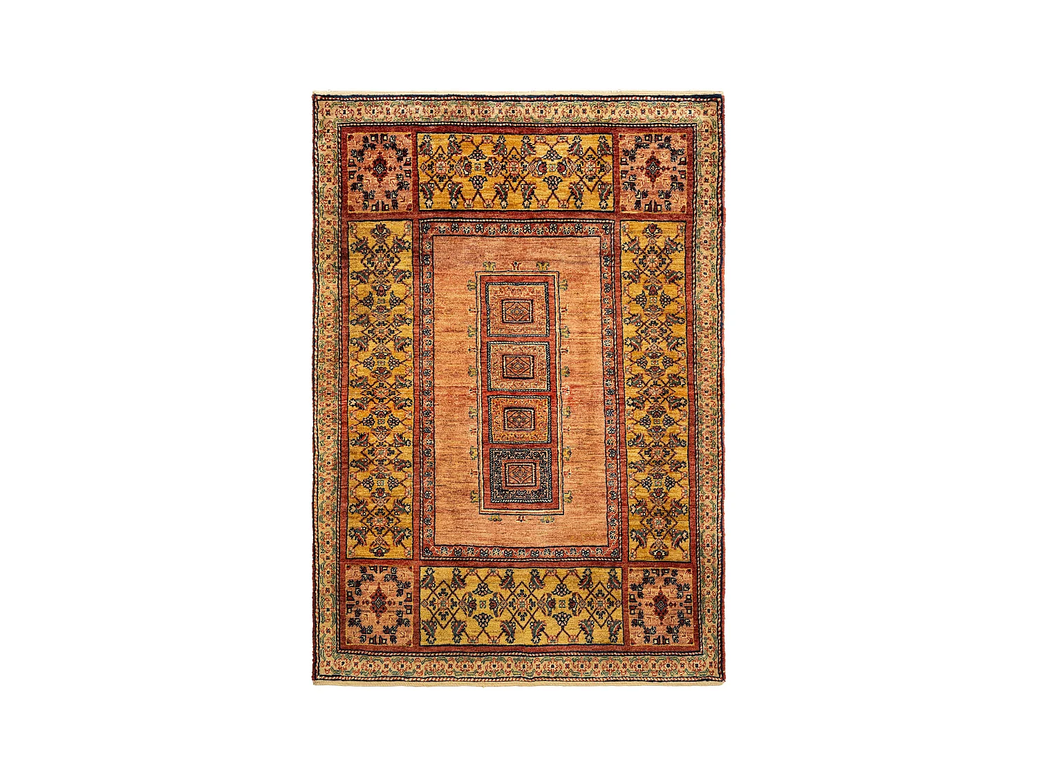 Wollteppich 109x159 Braun Kashkuli