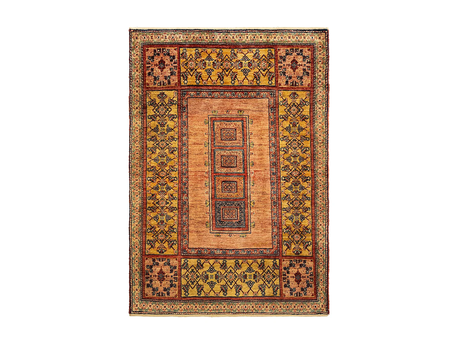 Tapis de laine 109x159 brun Kashkuli