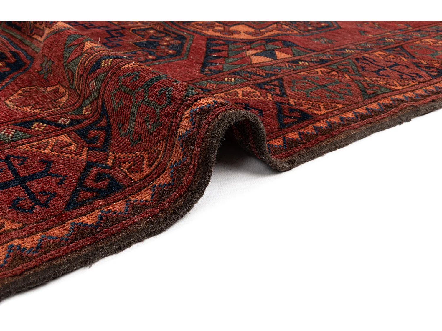 Tapis de laine 254x264 rouge Afghan