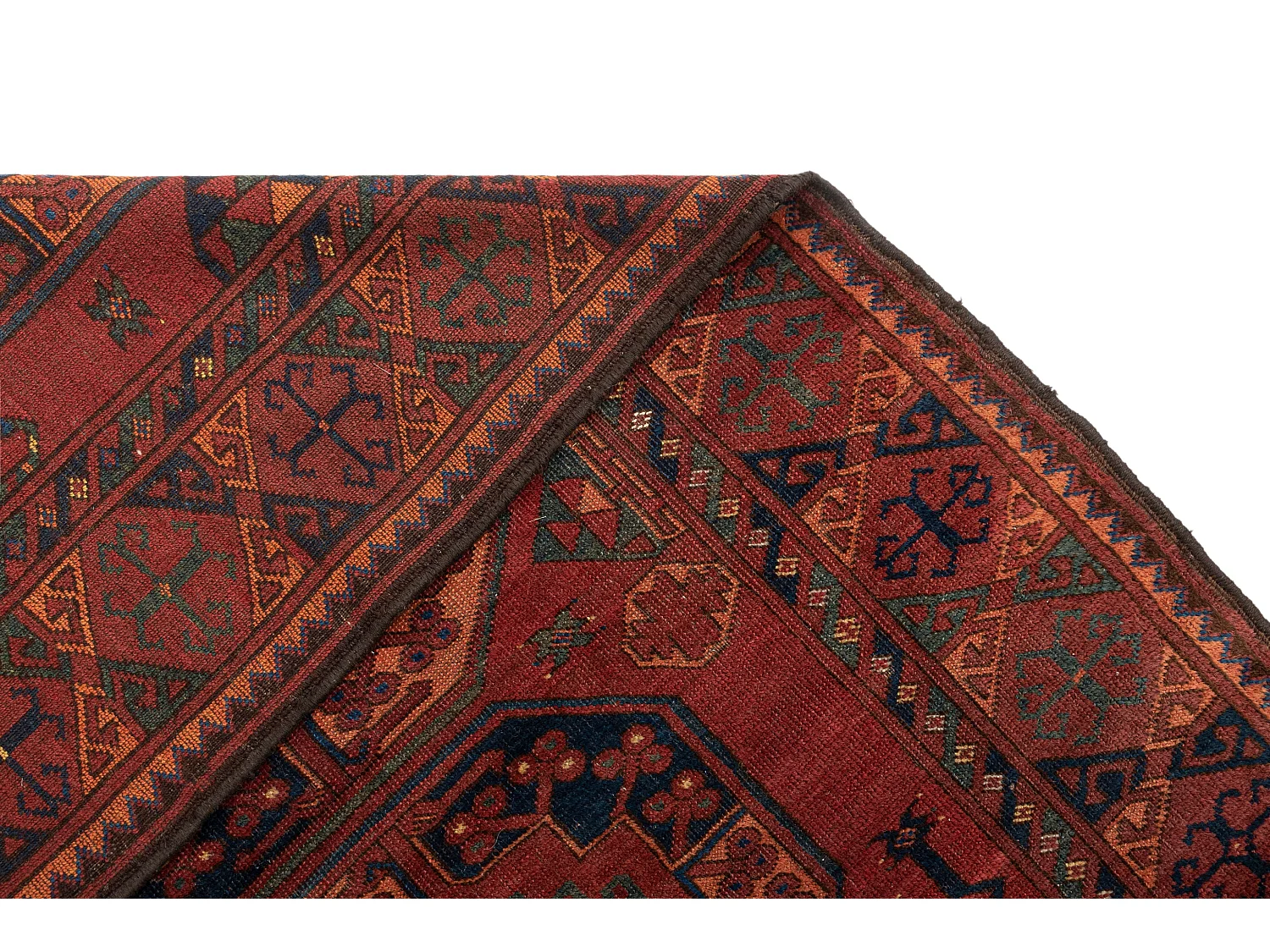 Tapis de laine 254x264 rouge Afghan