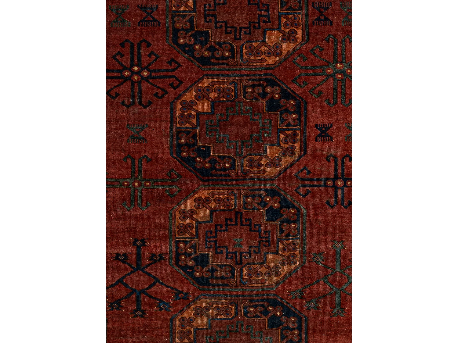 Tapis de laine 254x264 rouge Afghan
