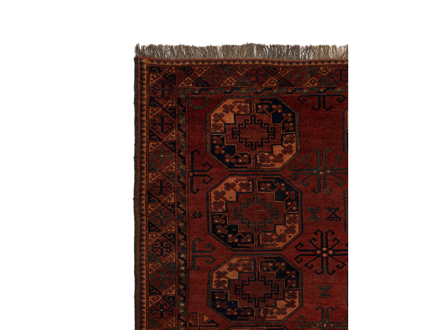 Tapis de laine 254x264 rouge Afghan