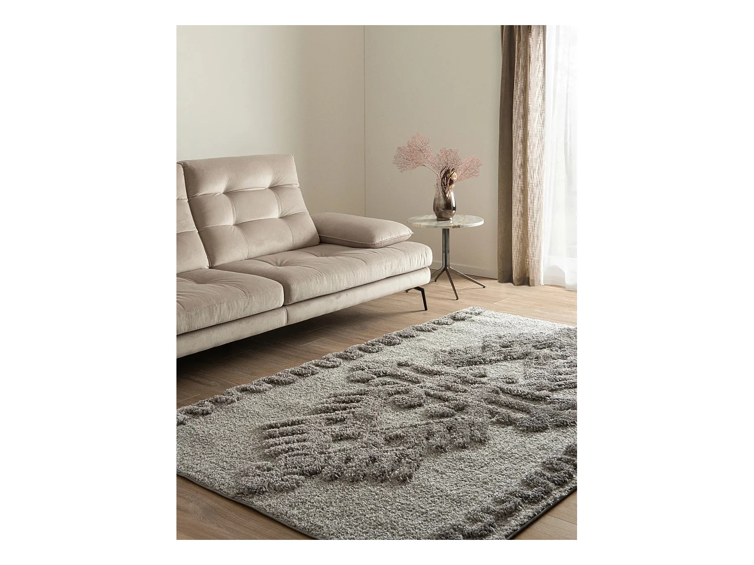 Tapis shaggy 160x245 gris Thun Scutum
