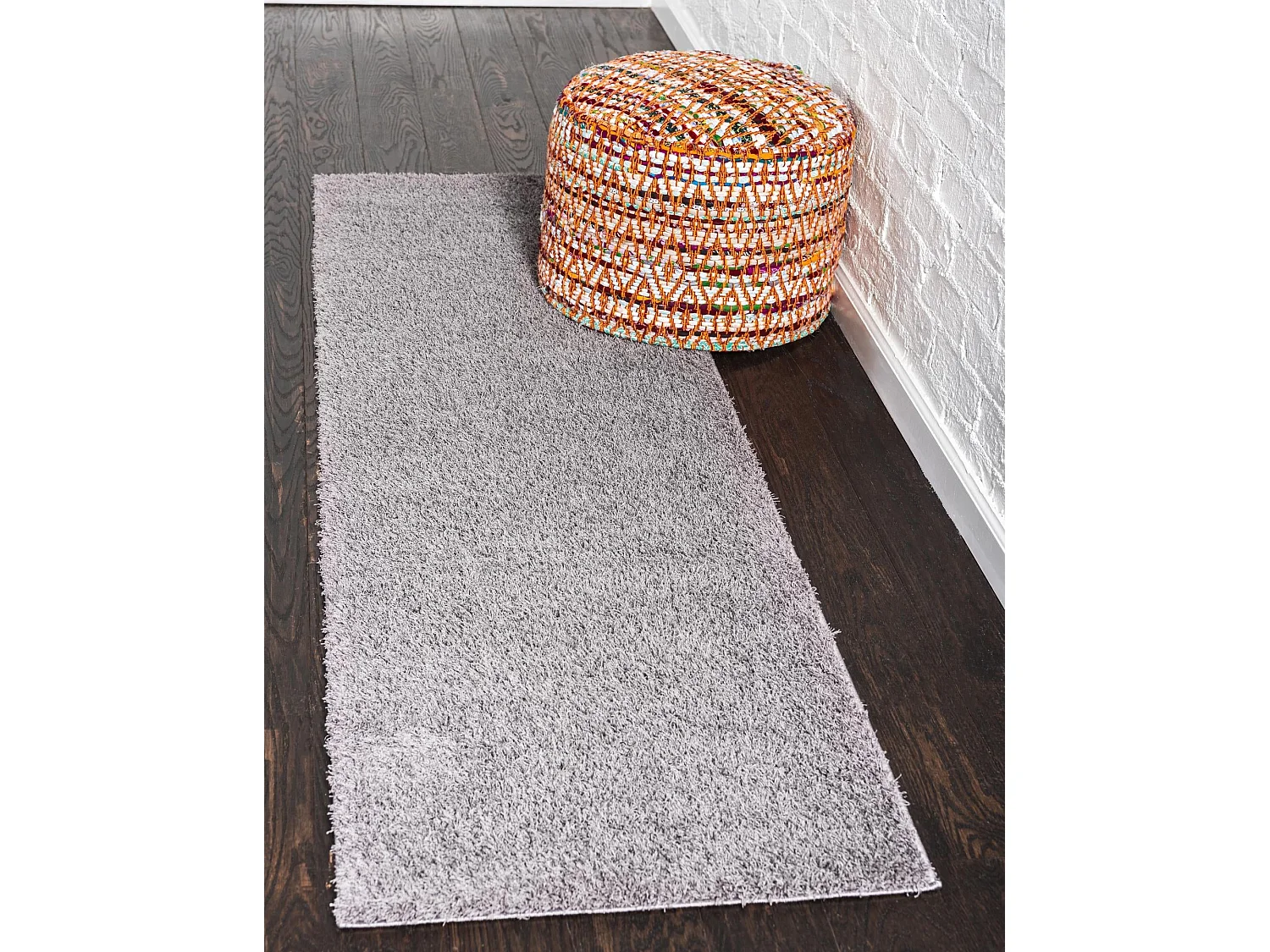Tapis shaggy 62x120 gris Luzern