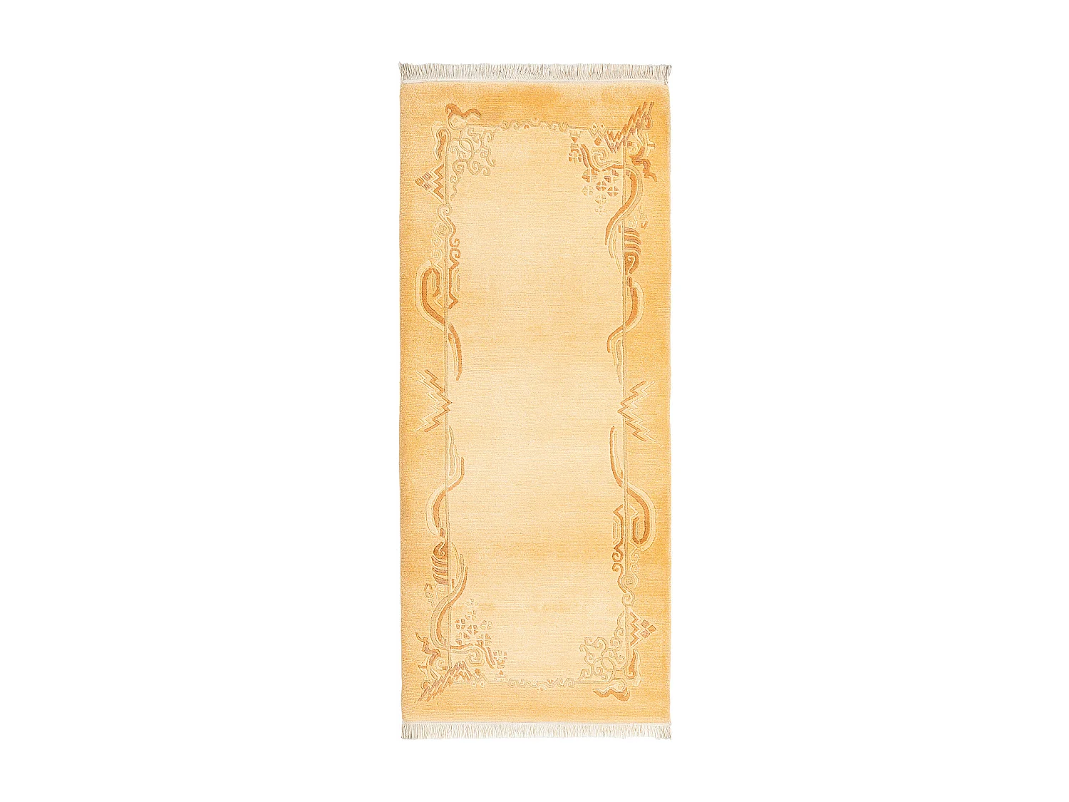 Läufer-Wollteppich 84x203 Orange Darya