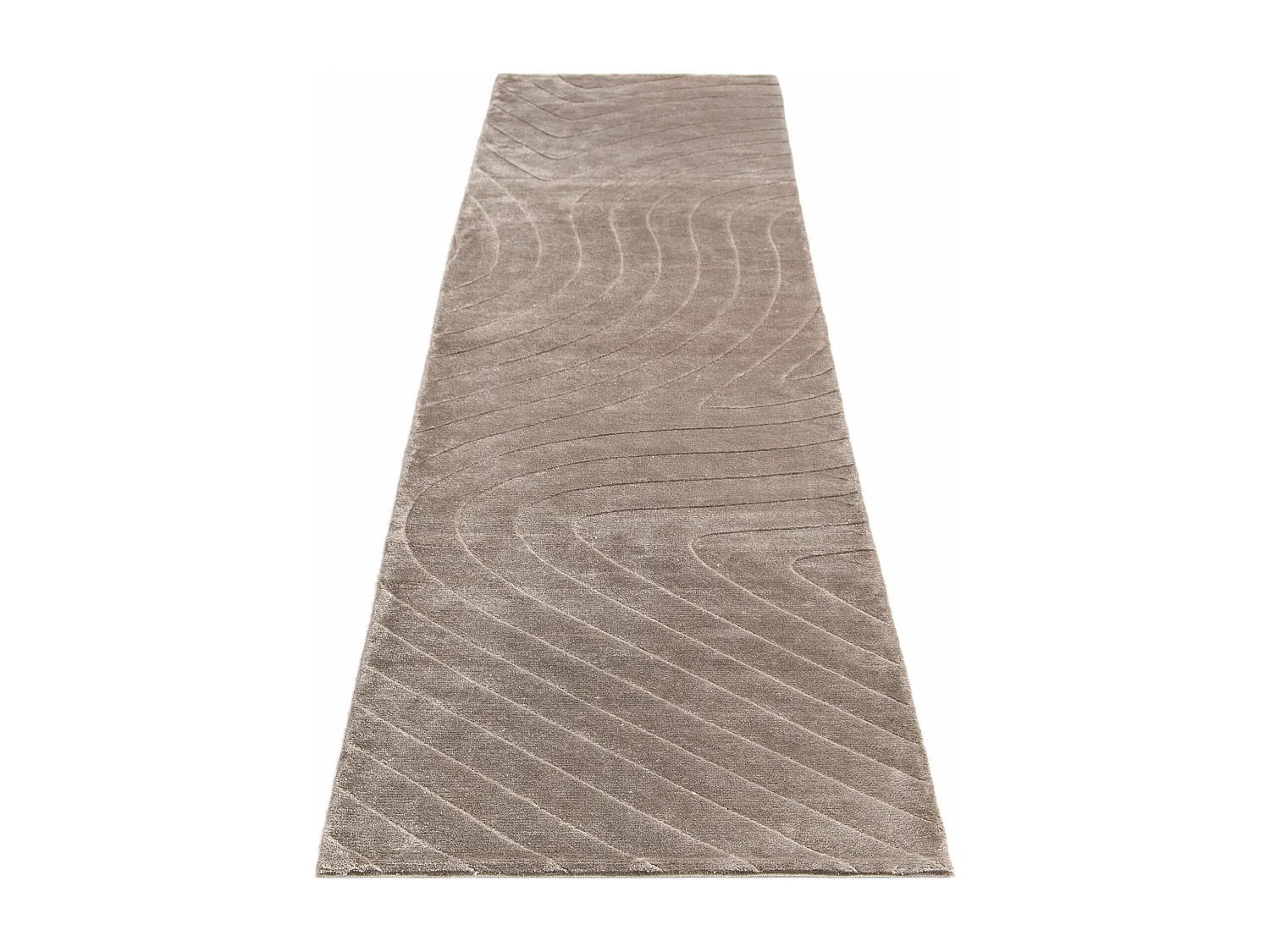 Tapis de couloir en laine 79x292 brun Darya