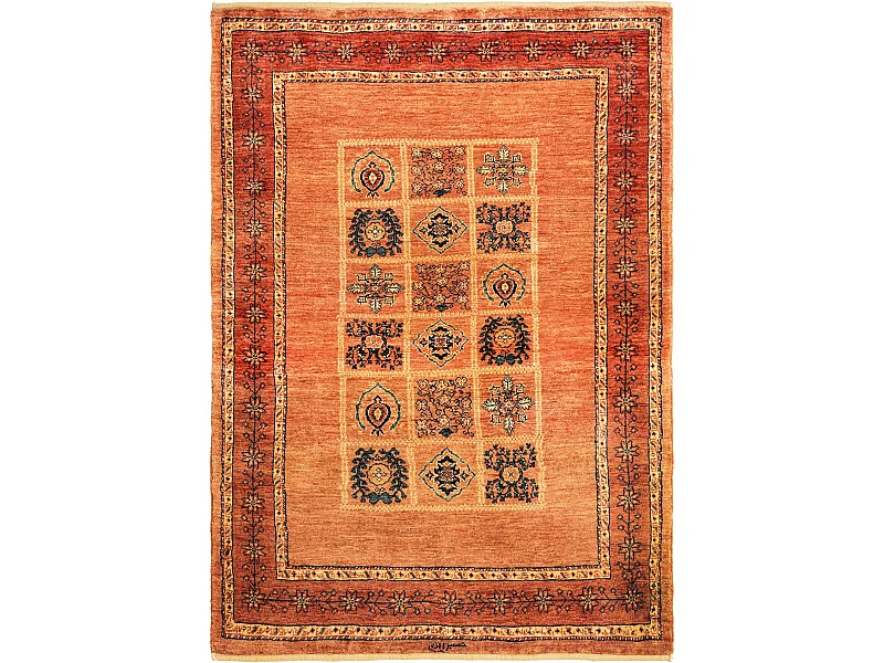 Tapis de laine 109x154 orange Kashkuli