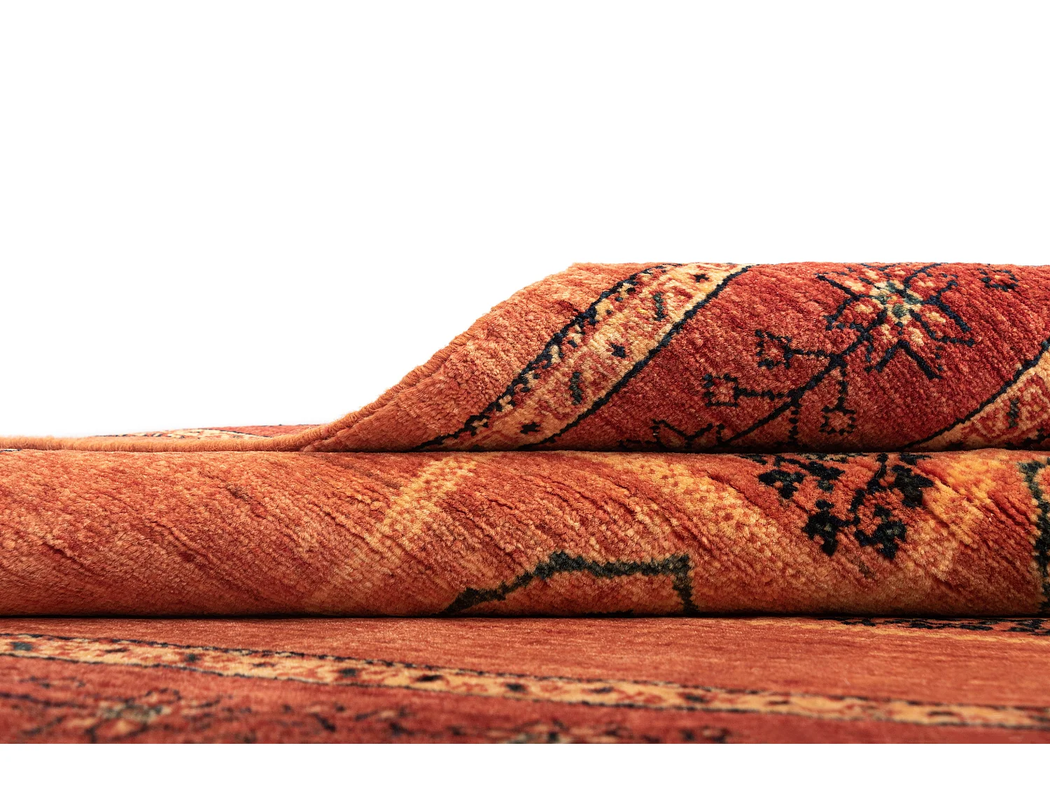 Tapis de laine 109x154 orange Kashkuli