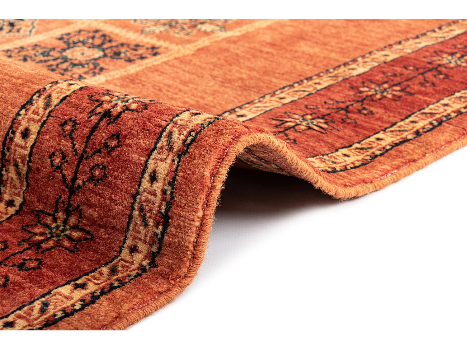 Tapis de laine 109x154 orange Kashkuli