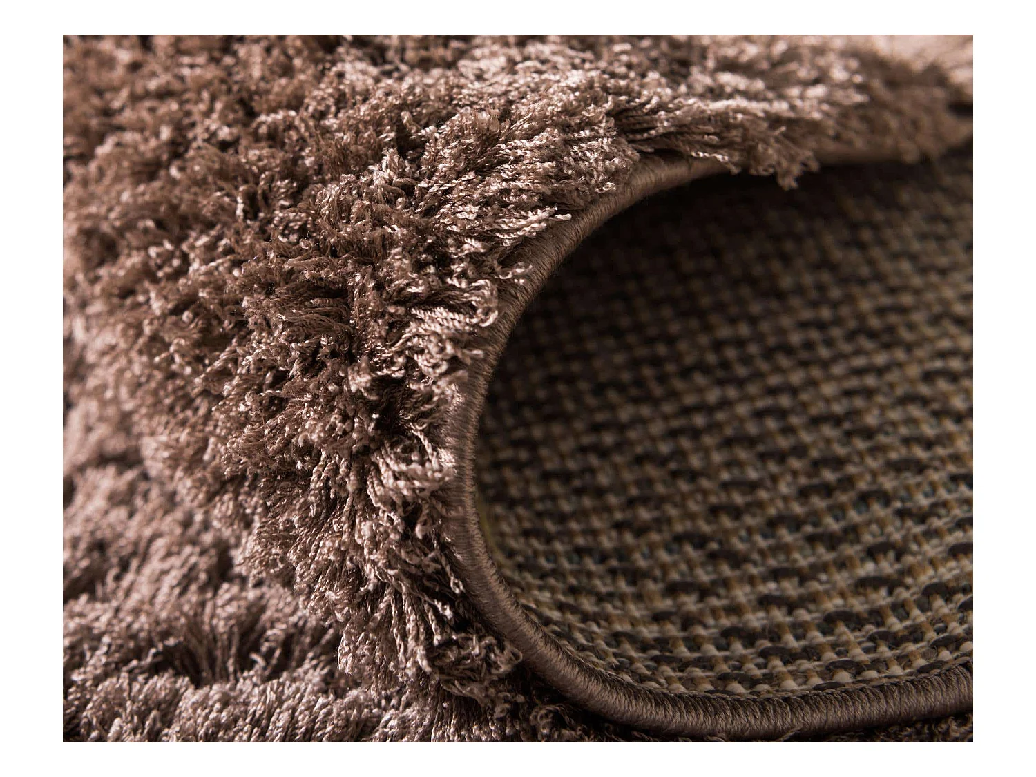 Hoogpolig tapijt 185x185 Bruin Luzern