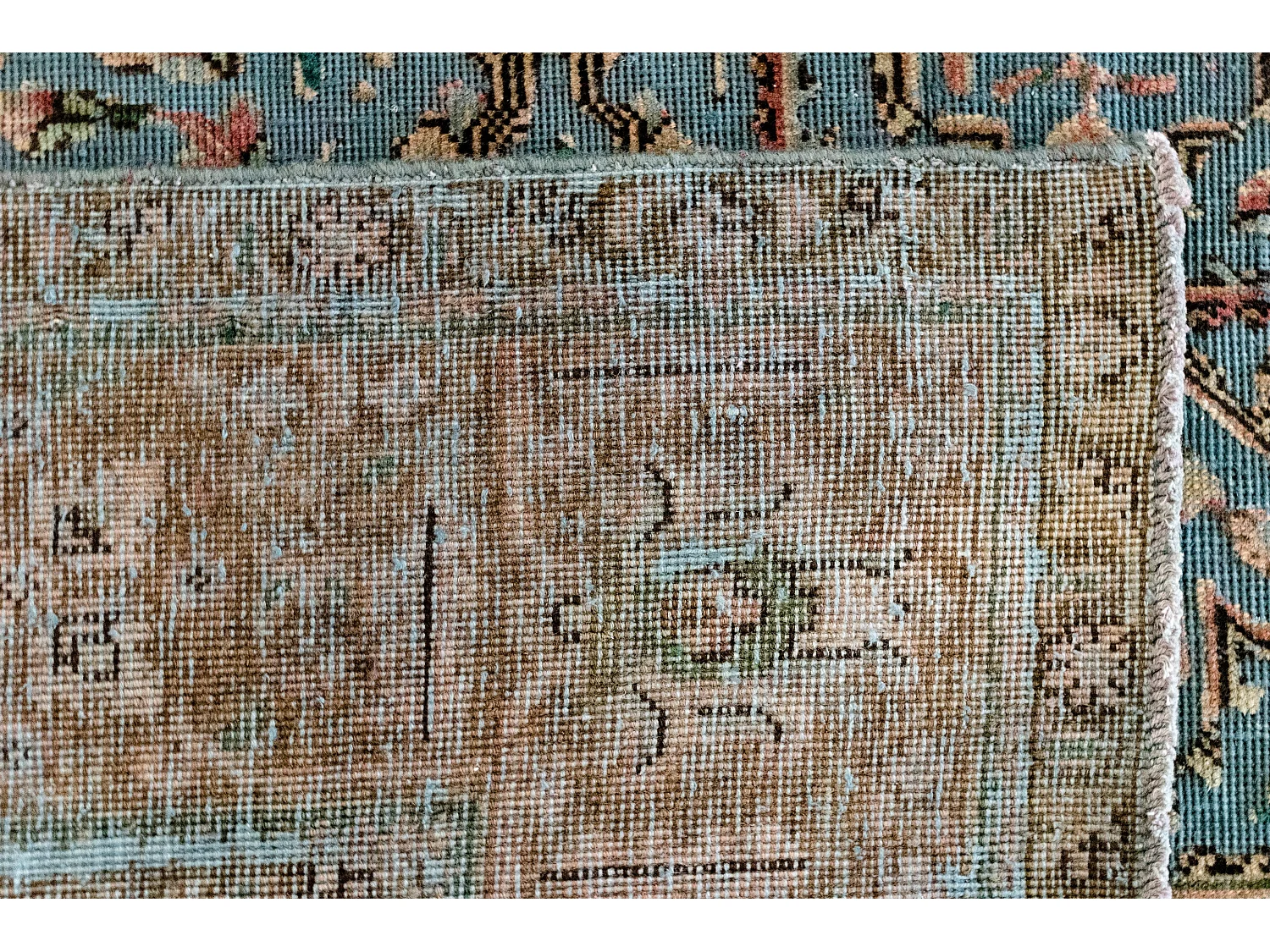 Tapis de laine 191x283 Bleu Vintage Royal