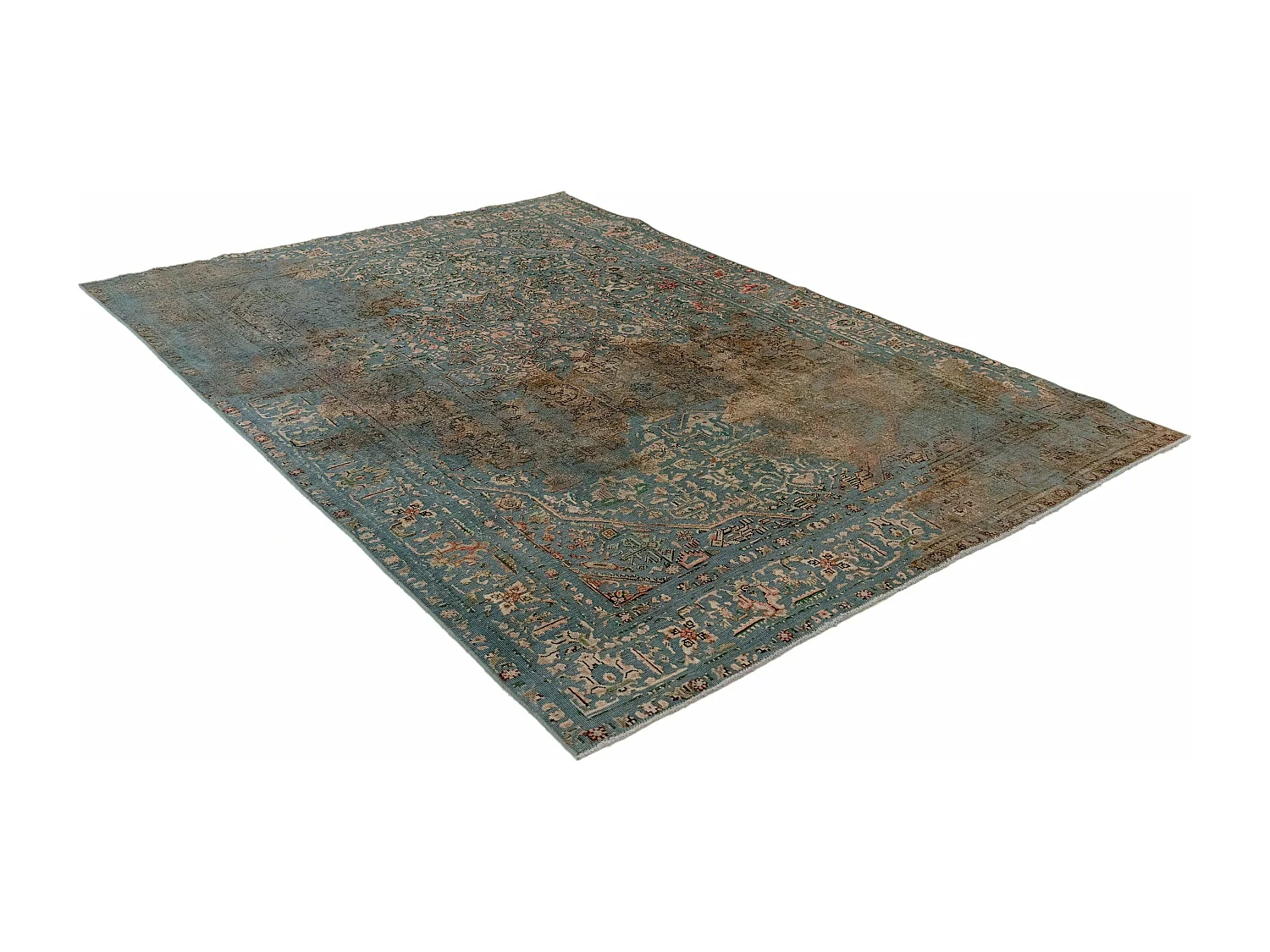 Tapis de laine 191x283 Bleu Vintage Royal