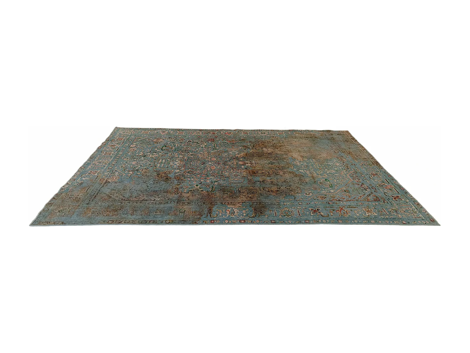 Tapis de laine 191x283 Bleu Vintage Royal