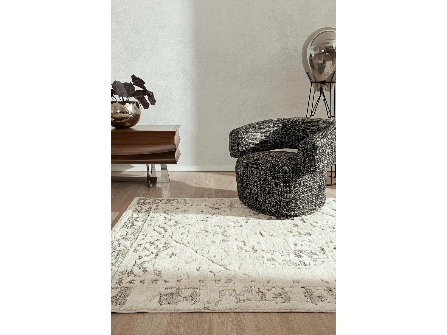 Teppich 160x220 Hellgrau Vevey