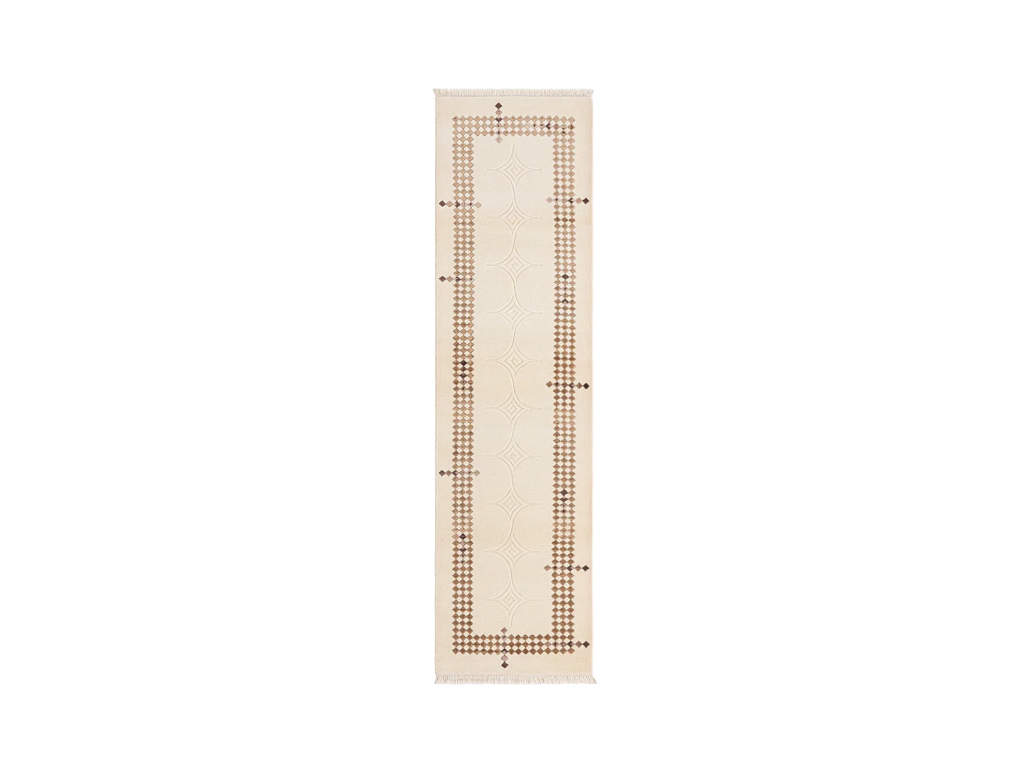 Läufer-Wollteppich 79x297 Beige Darya