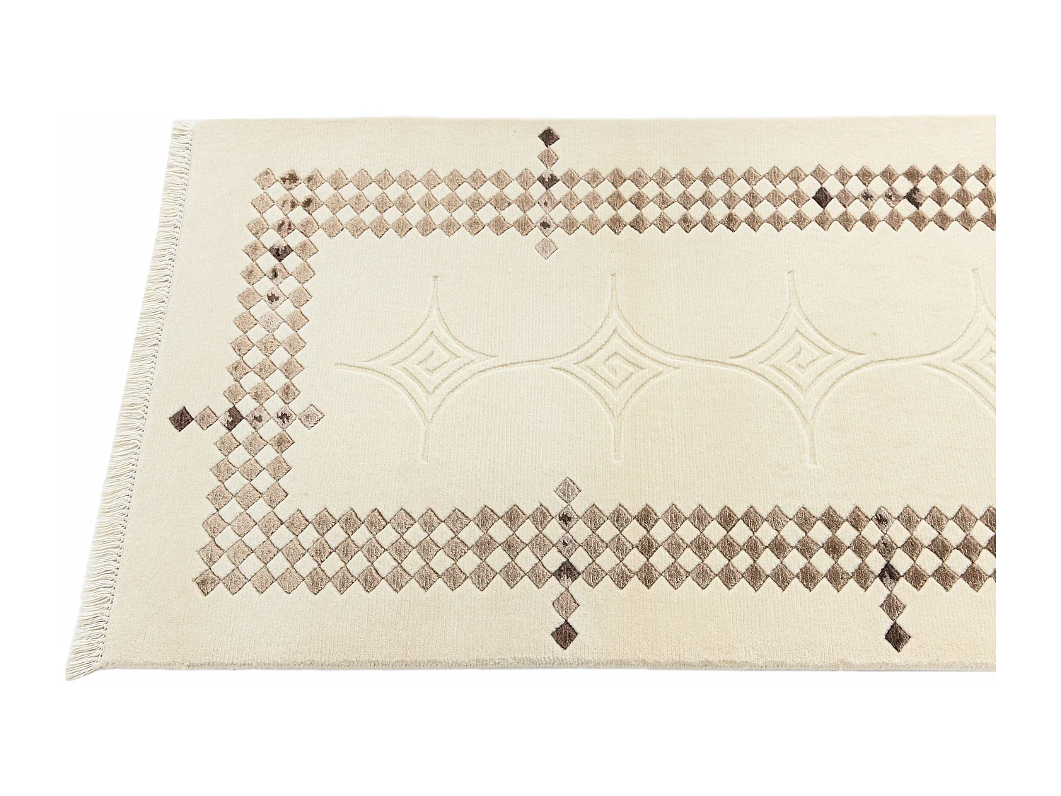 Läufer-Wollteppich 79x297 Beige Darya