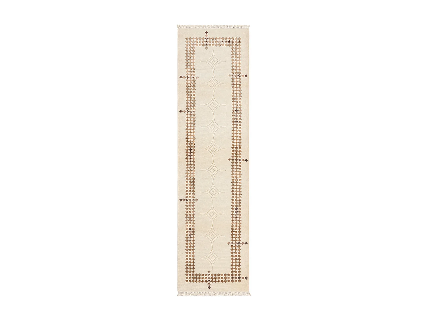 Läufer-Wollteppich 79x297 Beige Darya