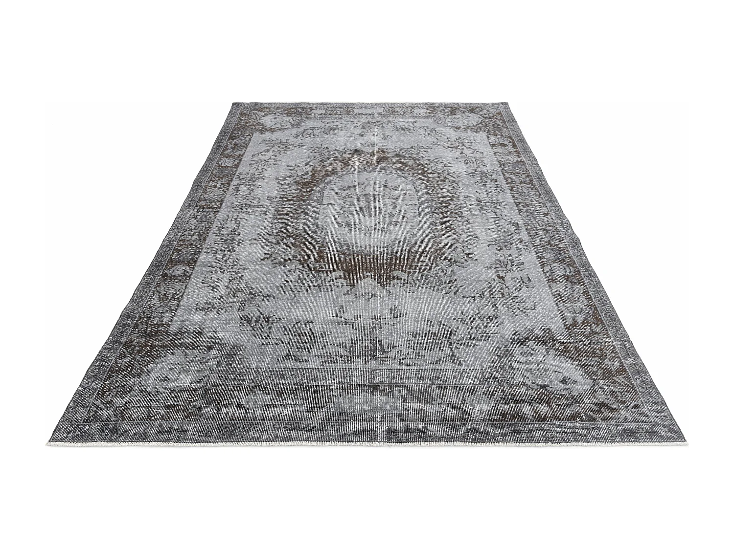 Wollteppich 193x284 Grau Ultra Vintage