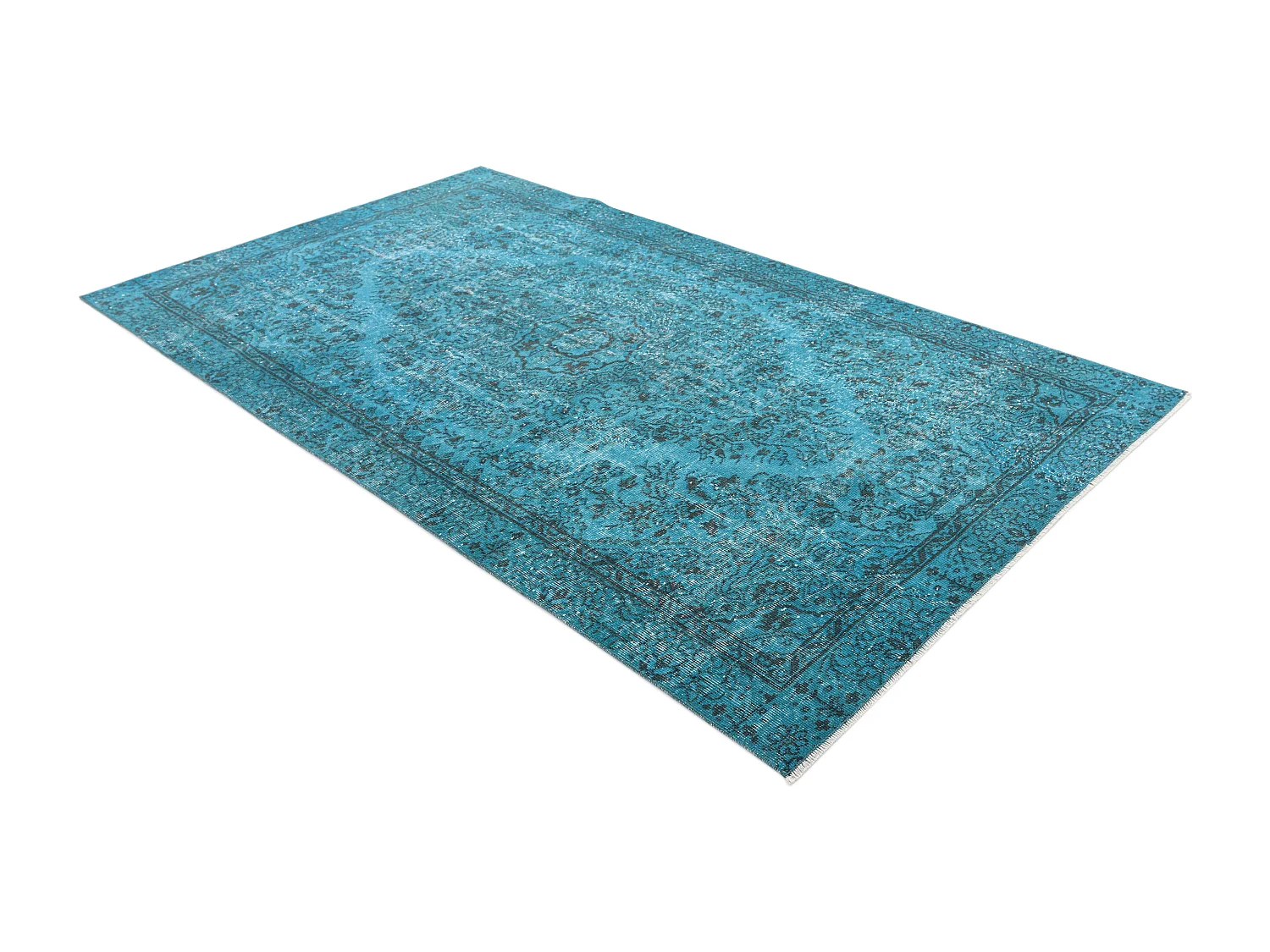 Wollteppich 142x264 Türkis Ultra Vintage