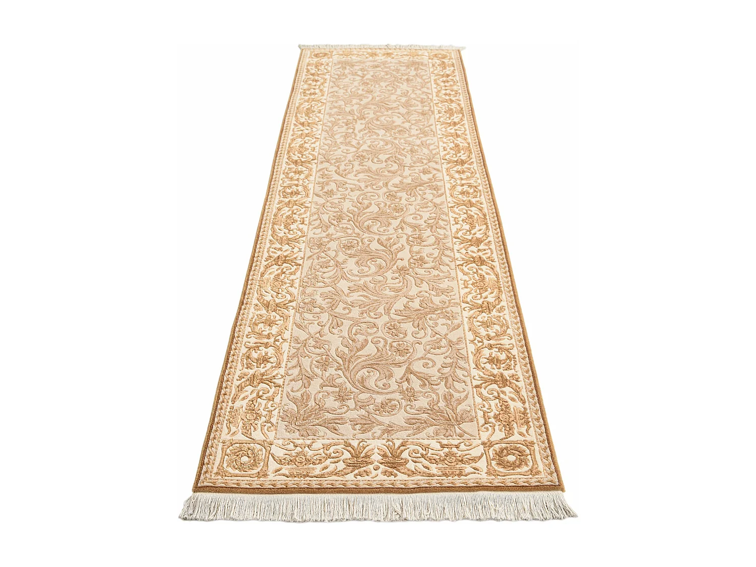 Tapis de couloir en laine 81x300 brun Darya