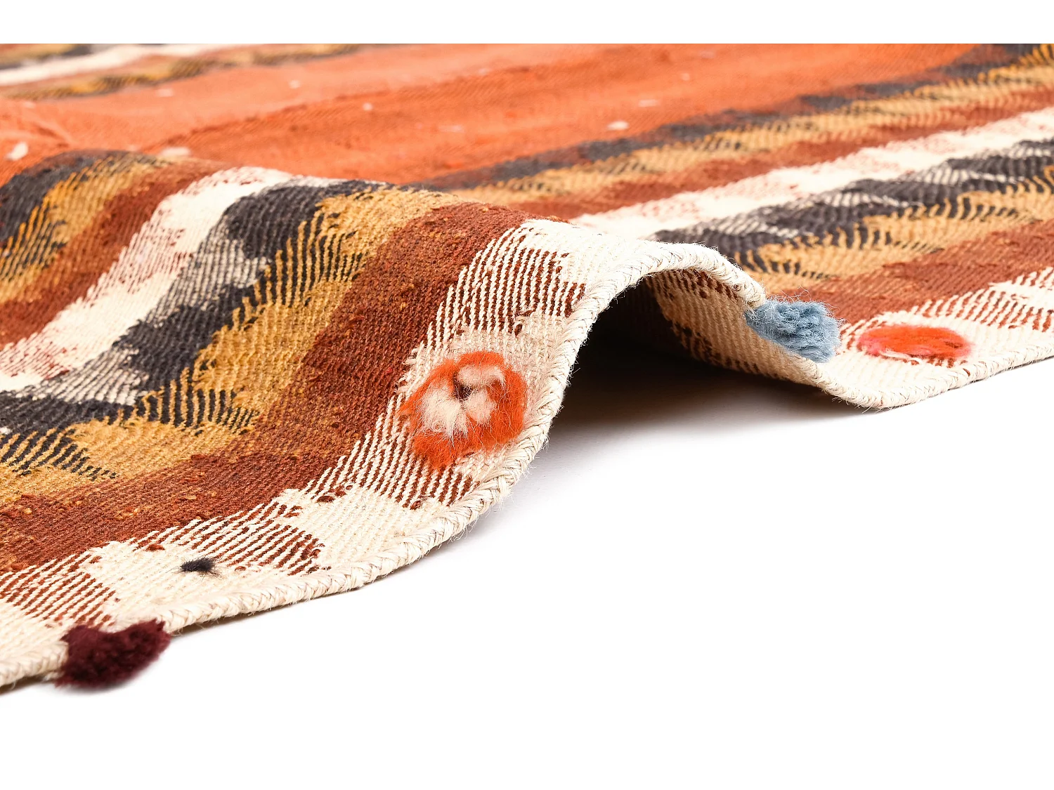 Tapis de laine 141x207 orange Jajim