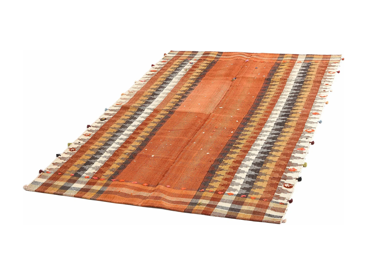 Tapis de laine 141x207 orange Jajim