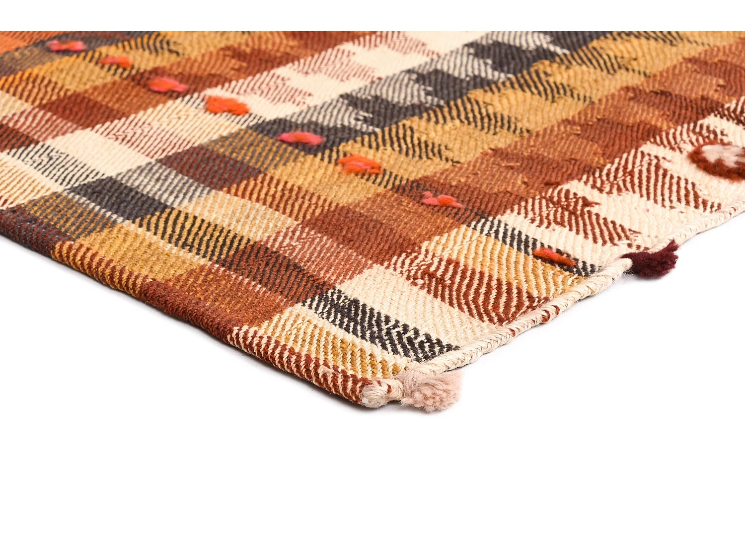 Tapis de laine 141x207 orange Jajim