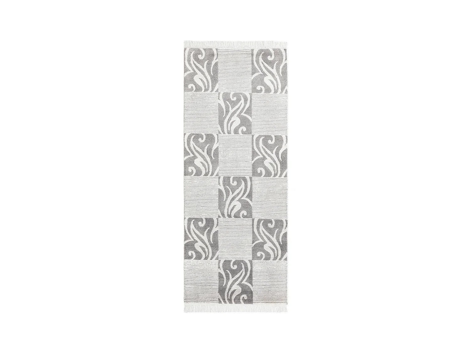 Tapis de couloir en laine 79x201 gris Darya
