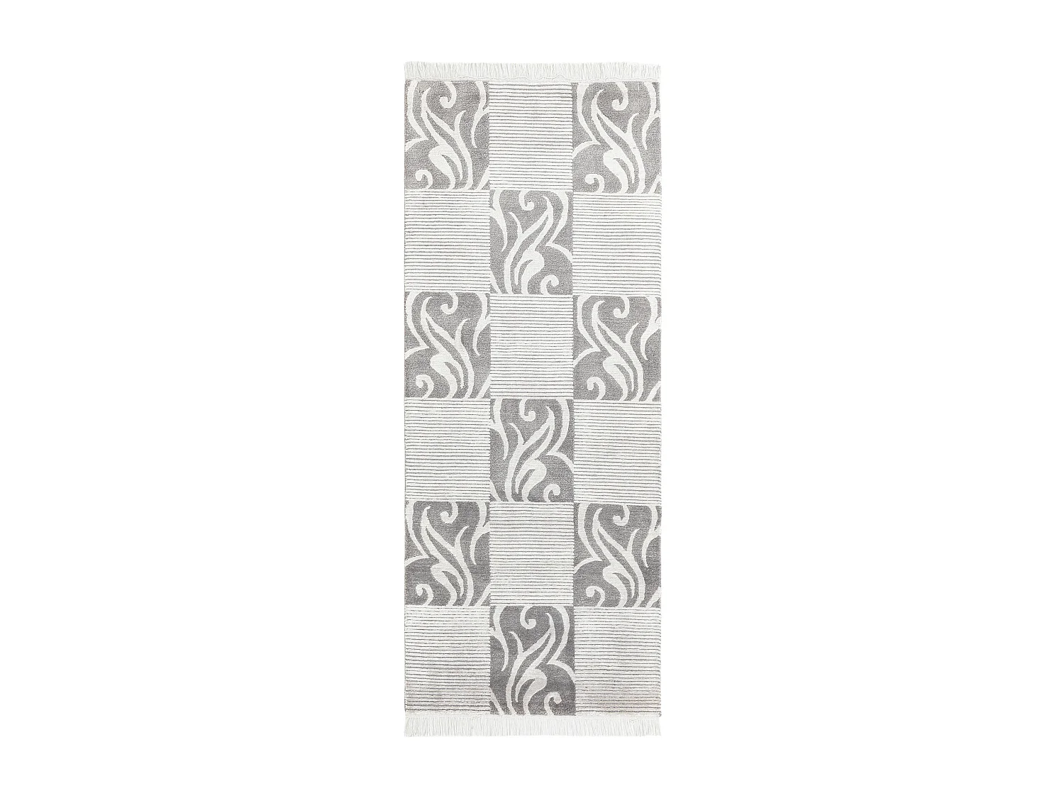 Tapis de couloir en laine 79x201 gris Darya