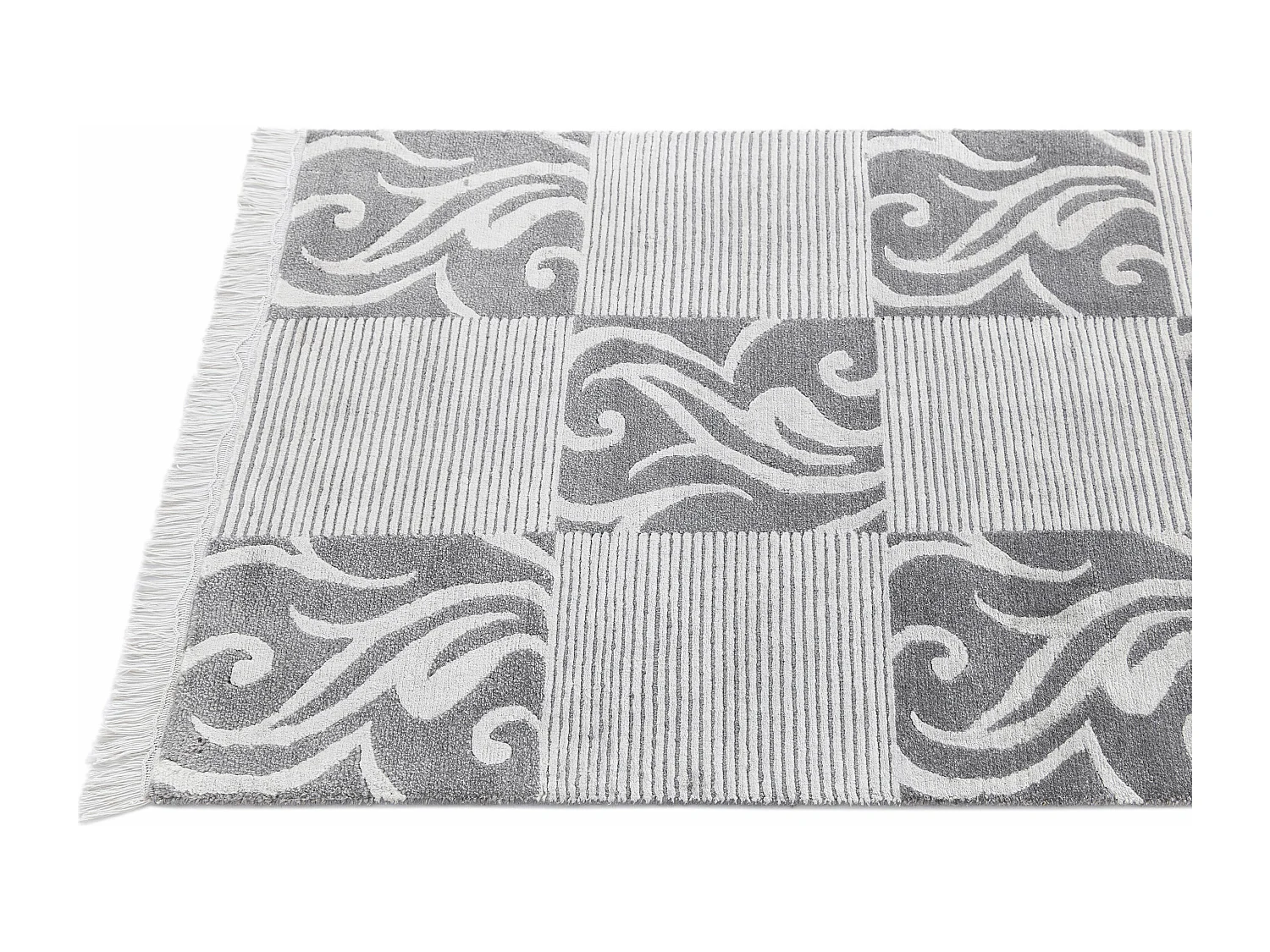 Tapis de couloir en laine 79x201 gris Darya