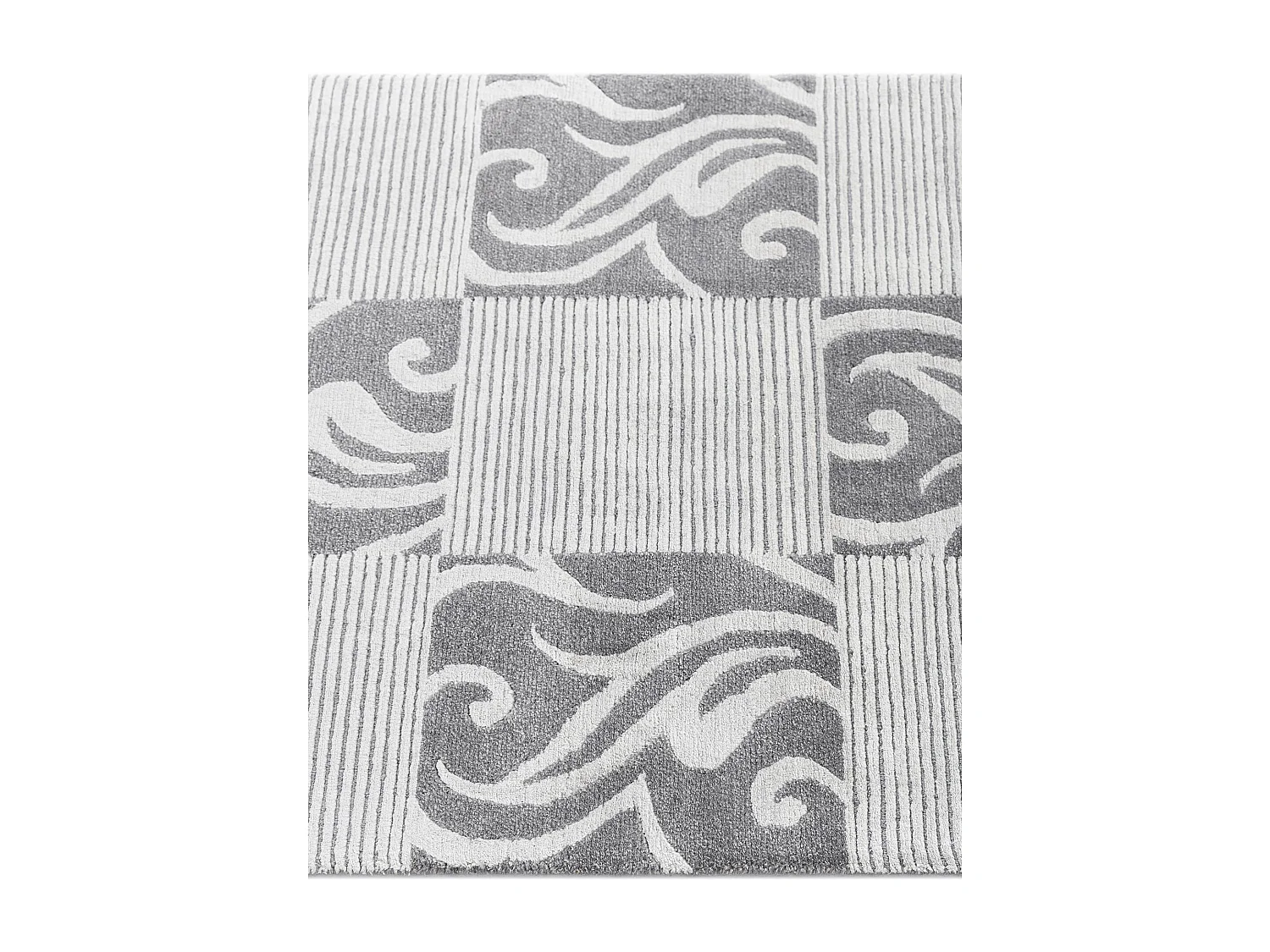 Tapis de couloir en laine 79x201 gris Darya