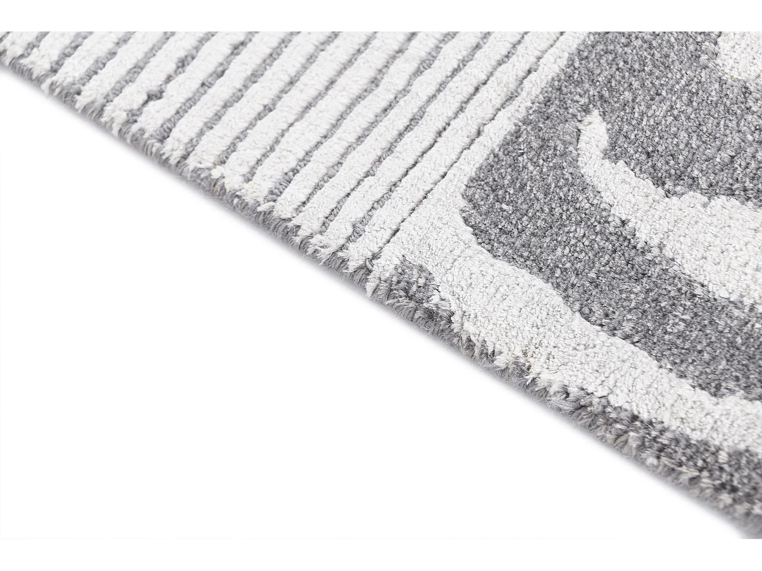 Tapis de couloir en laine 79x201 gris Darya