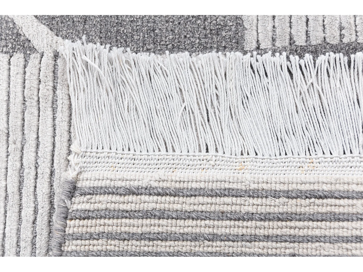 Tapis de couloir en laine 79x201 gris Darya