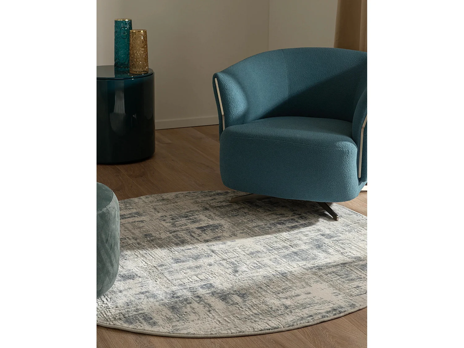 Teppich 160x160 Blau Davos Miracle