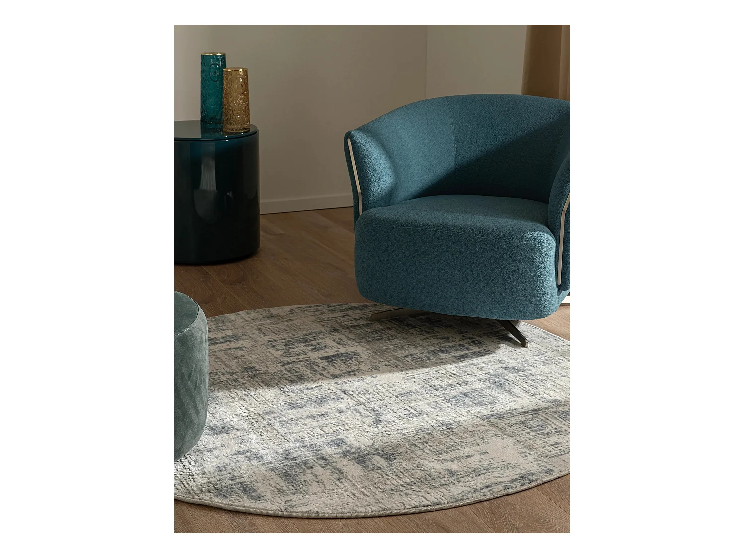 Tapis 160x160 Bleu Davos Miracle