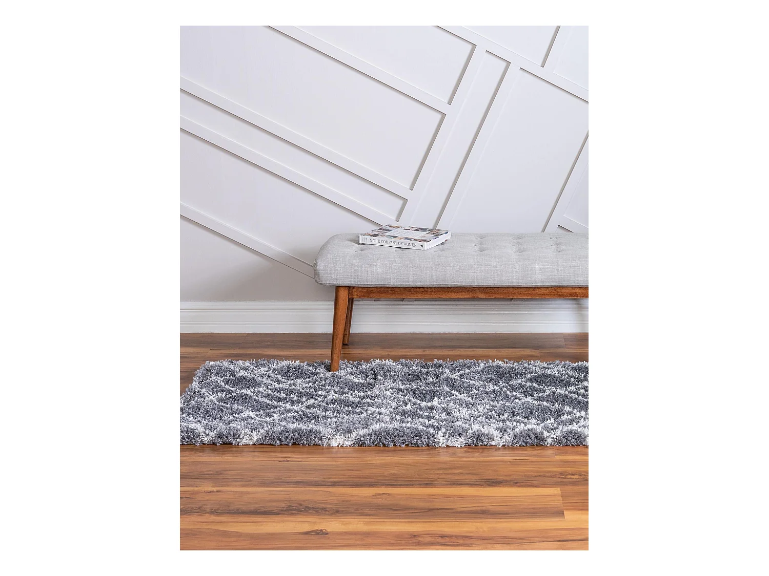 Tapis shaggy 62x120 gris pierre Lachen Fence