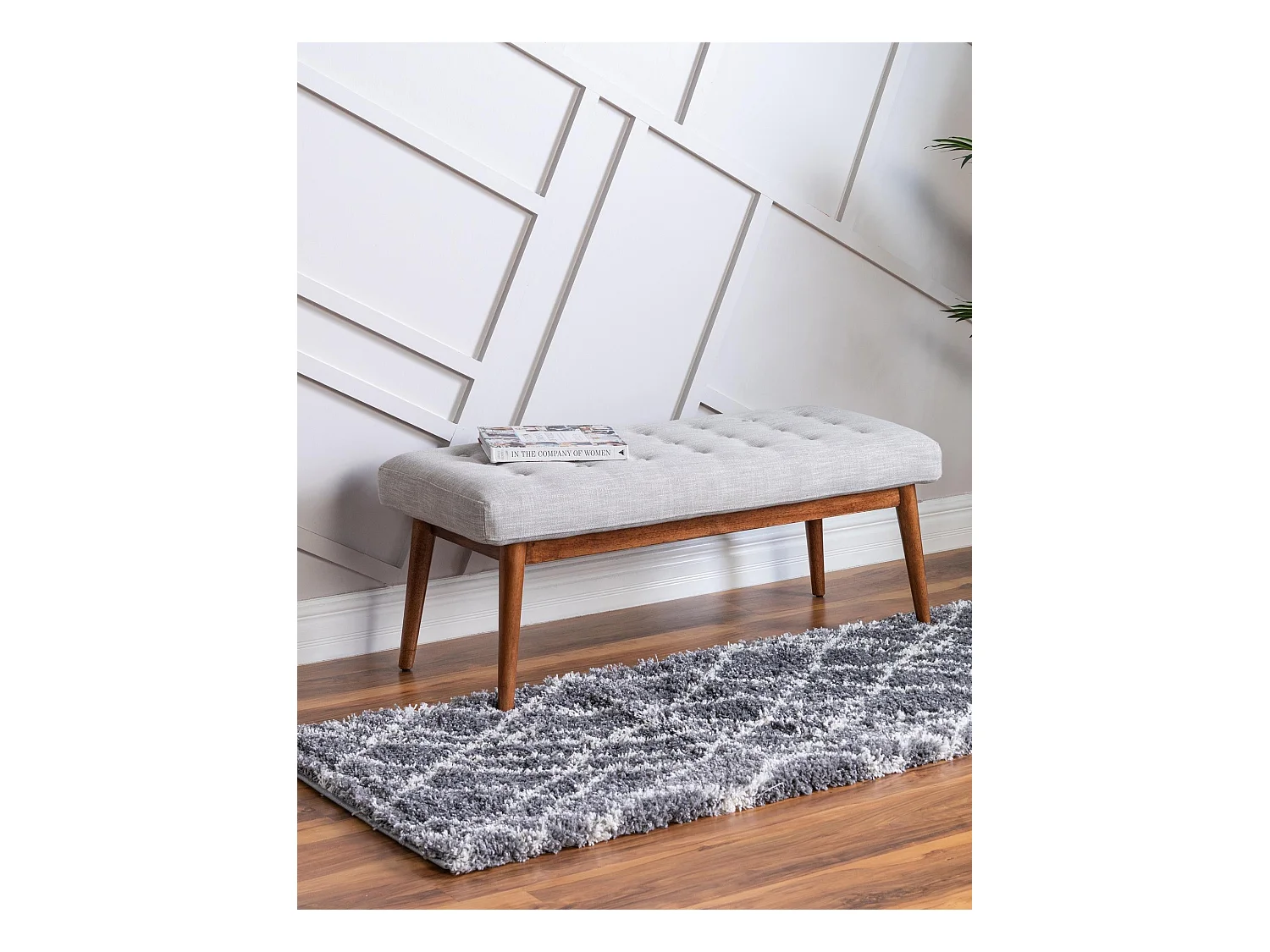 Tapis shaggy 62x120 gris pierre Lachen Fence