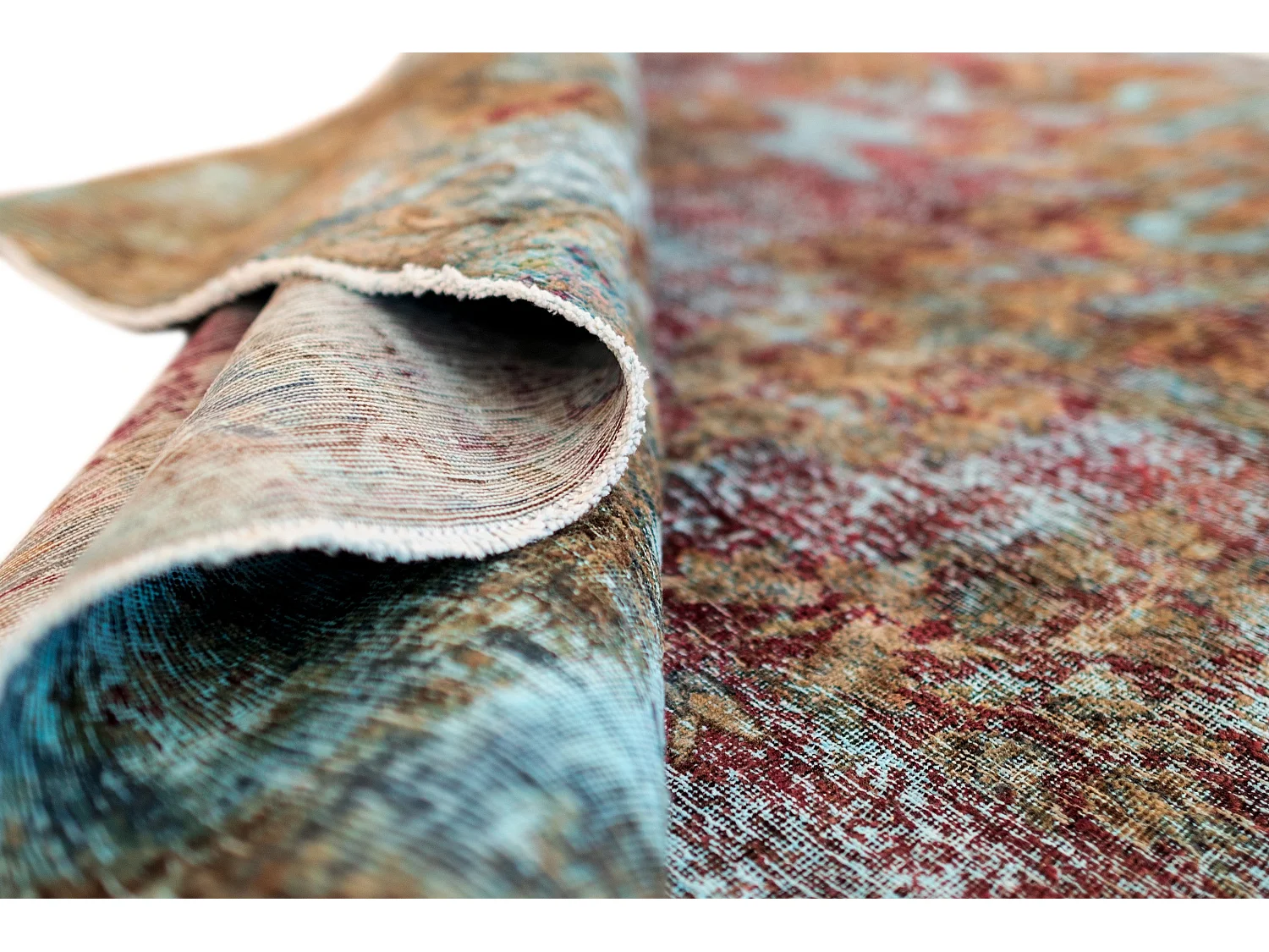 Wollteppich 201x226 Blau Vintage Royal