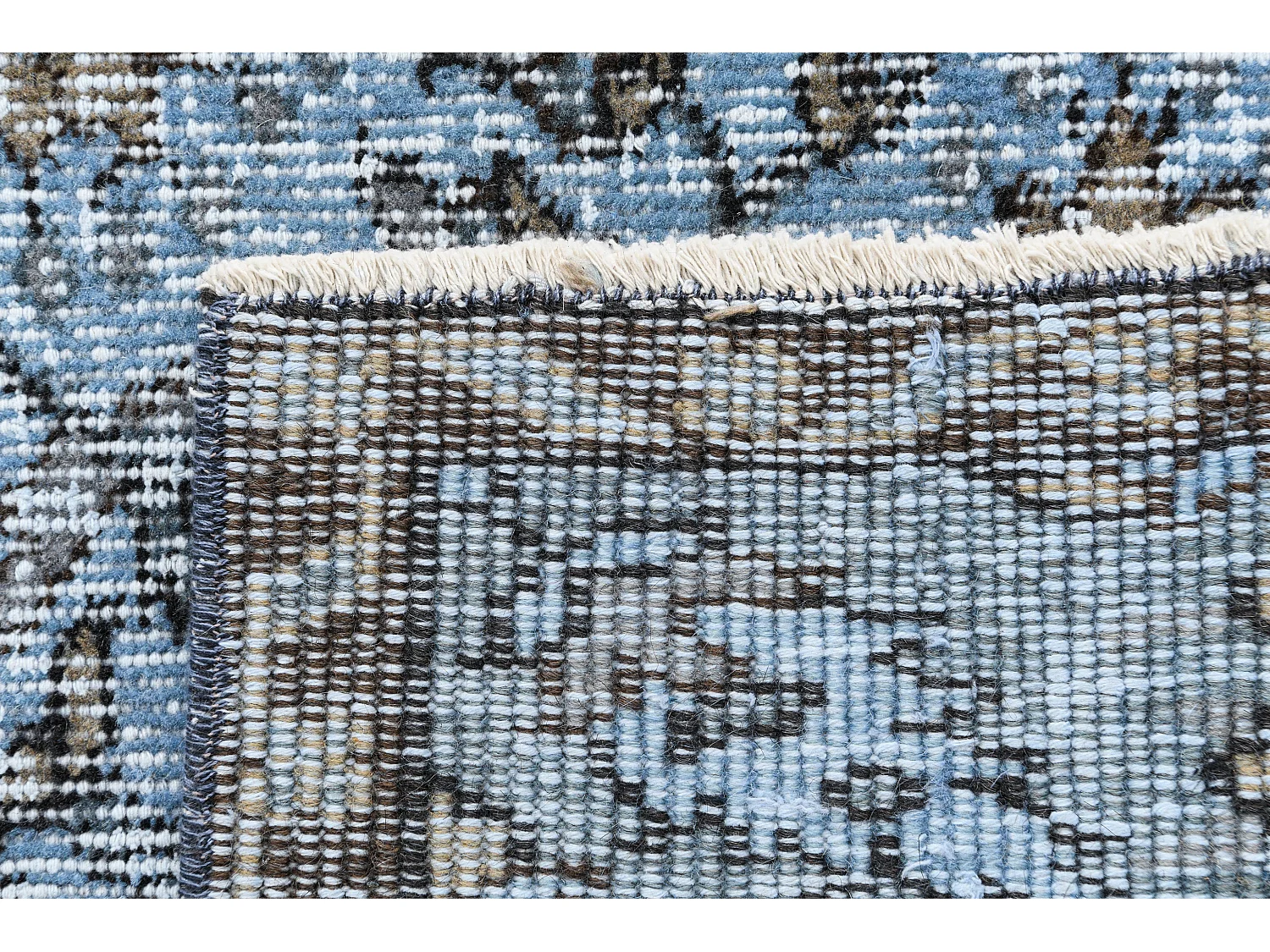 Wollteppich 142x262 Blau Ultra Vintage