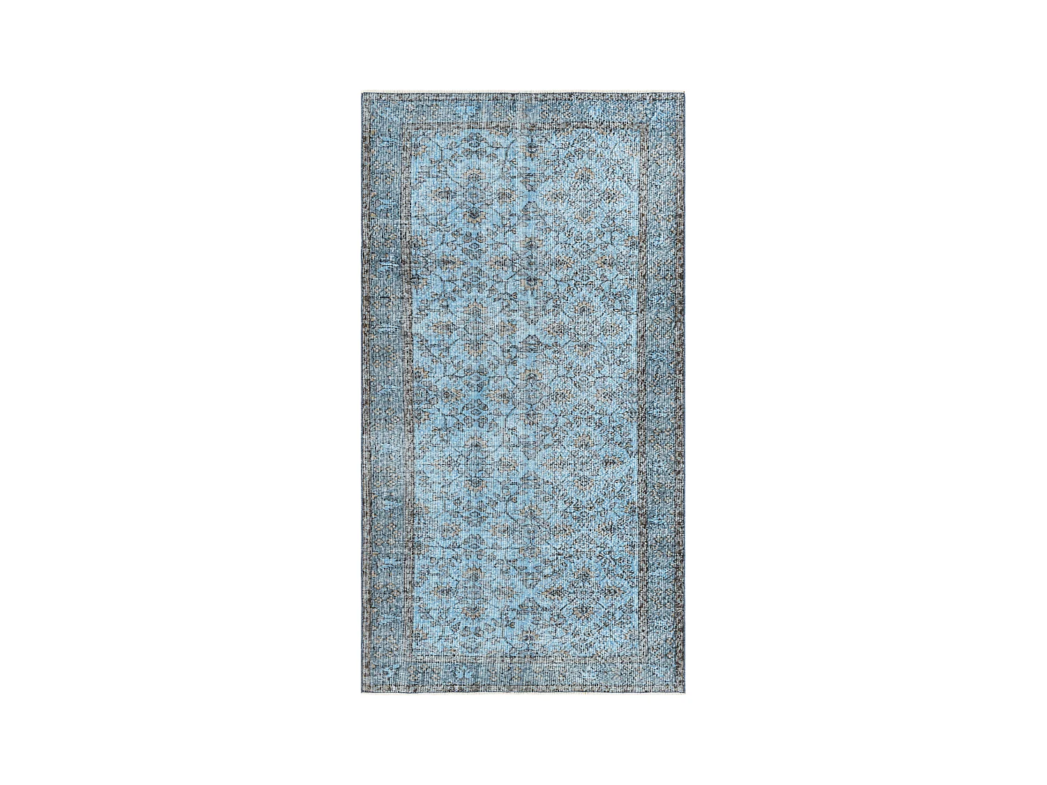 Tapis de laine 142x262 Bleu Ultra Vintage