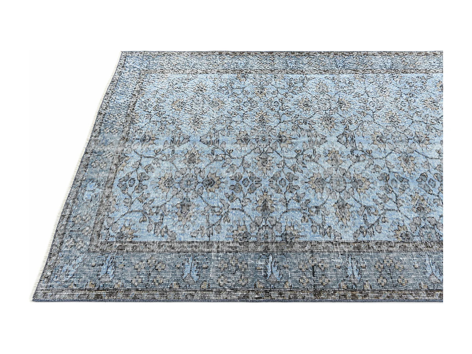 Tapis de laine 142x262 Bleu Ultra Vintage