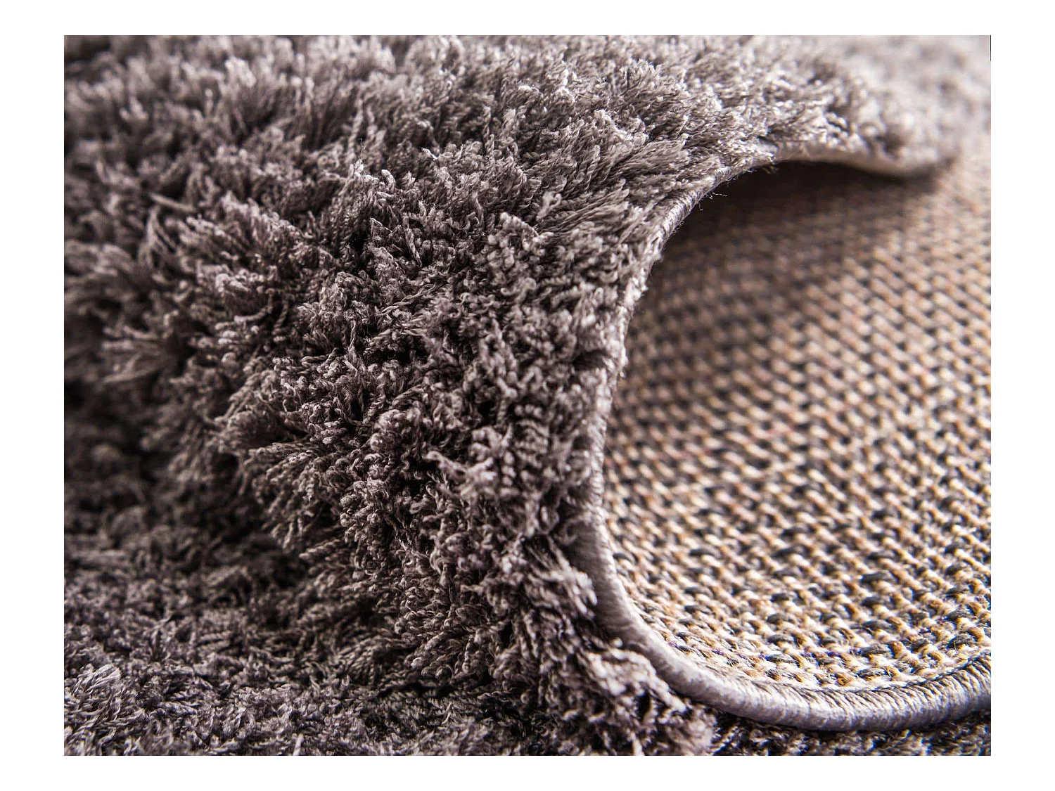 Tapis shaggy 240x240 gris Luzern