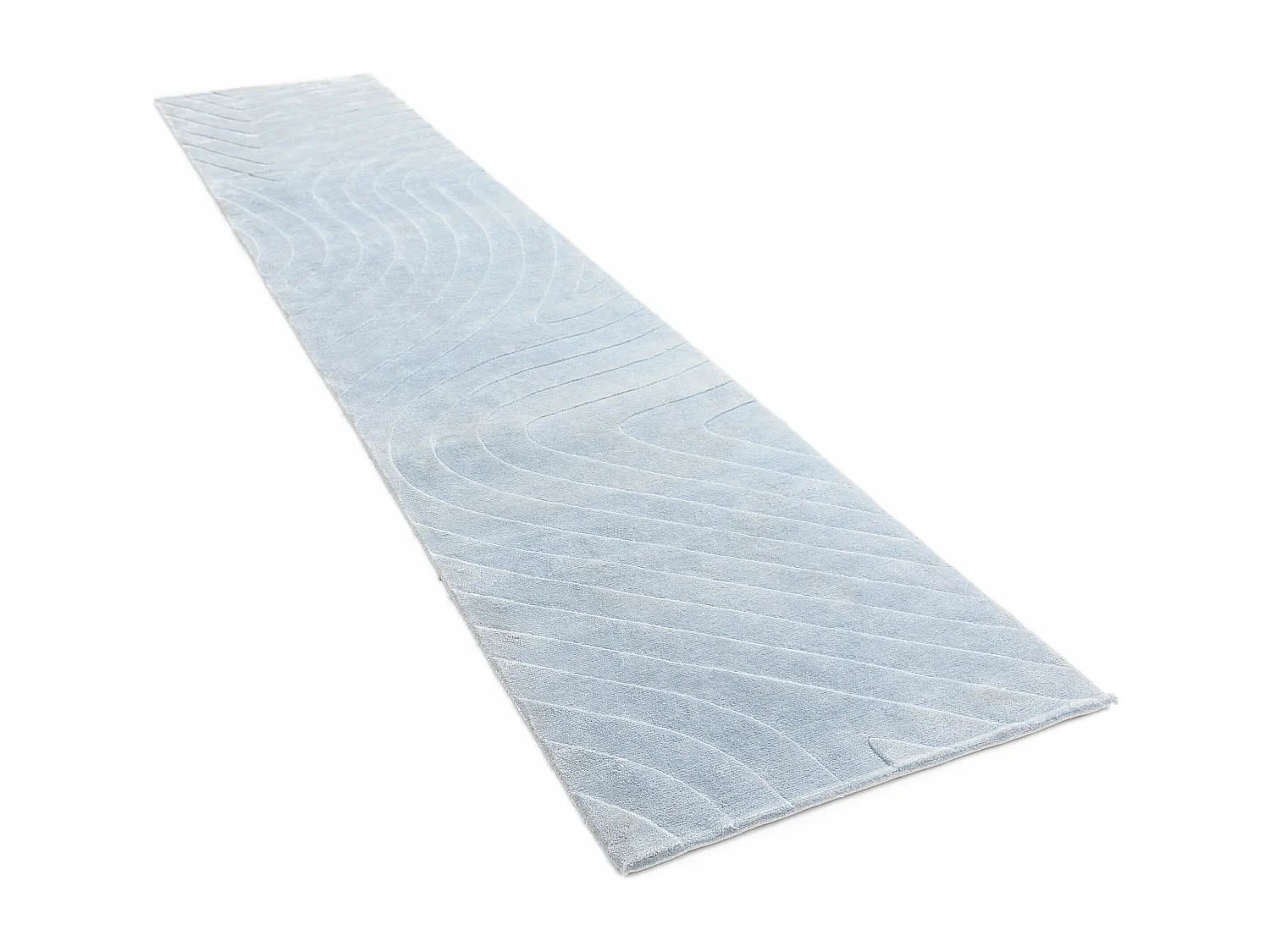 Tapis de couloir en laine 84x396 bleu Darya