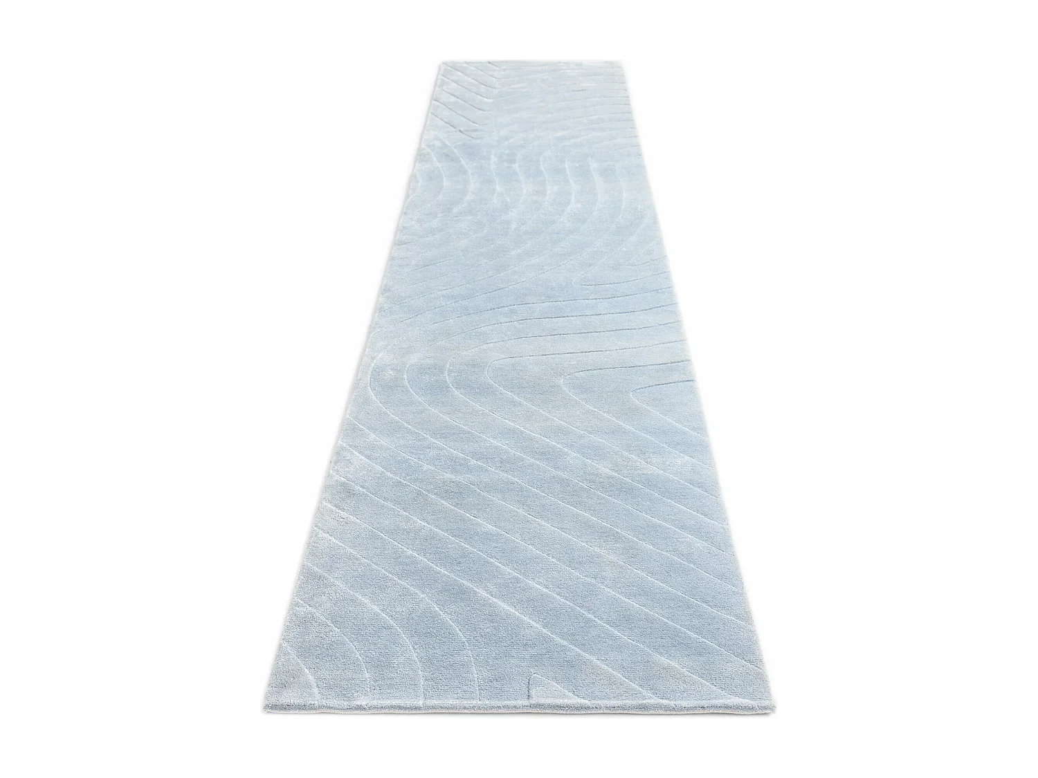Tapis de couloir en laine 84x396 bleu Darya