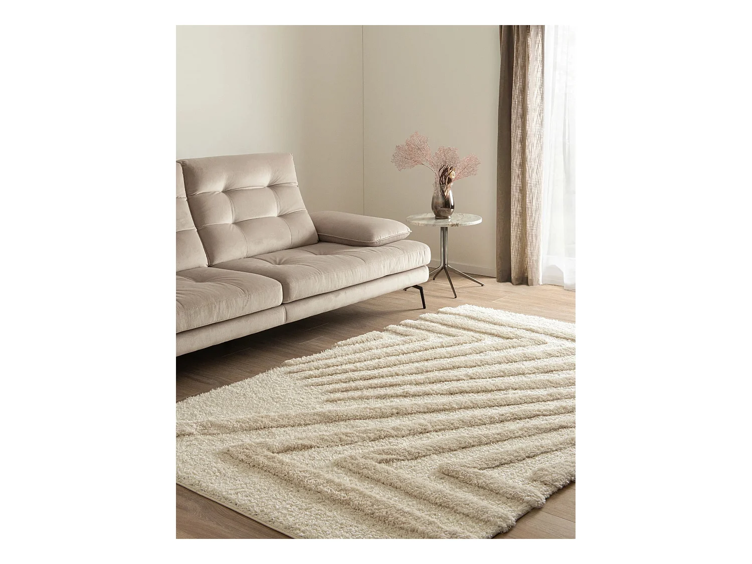 Tapis shaggy 160x245 Blanc Thun Avis