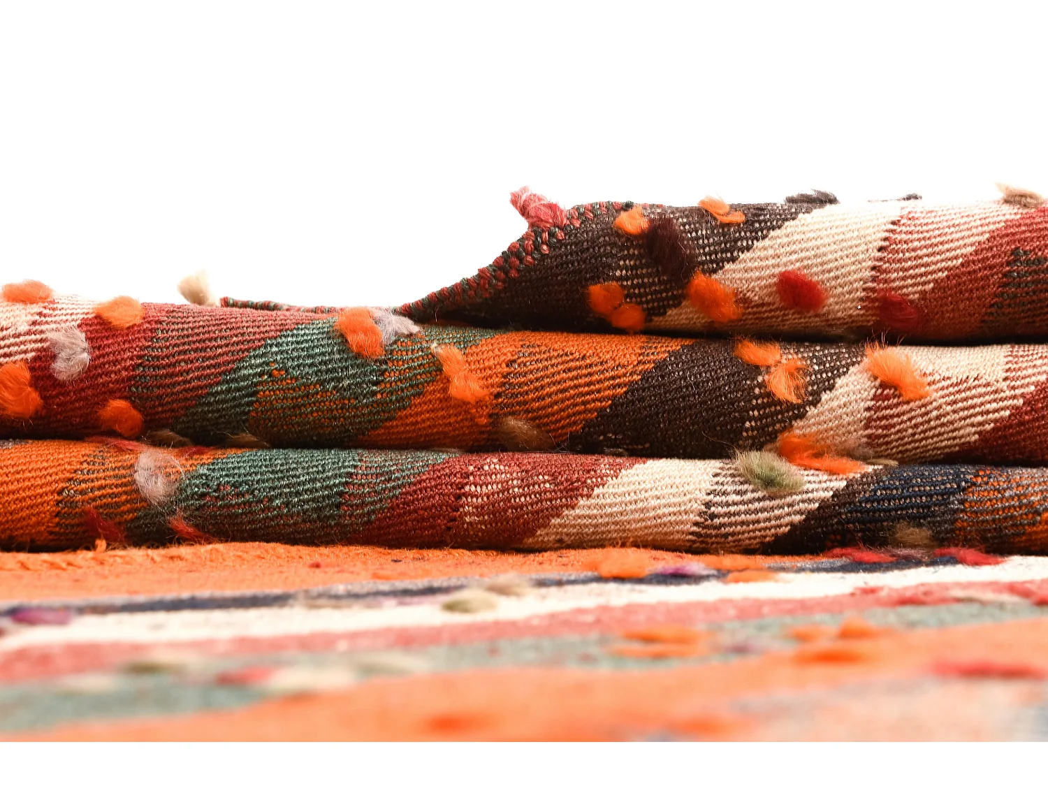 Tapis de laine 164x185 orange Jajim